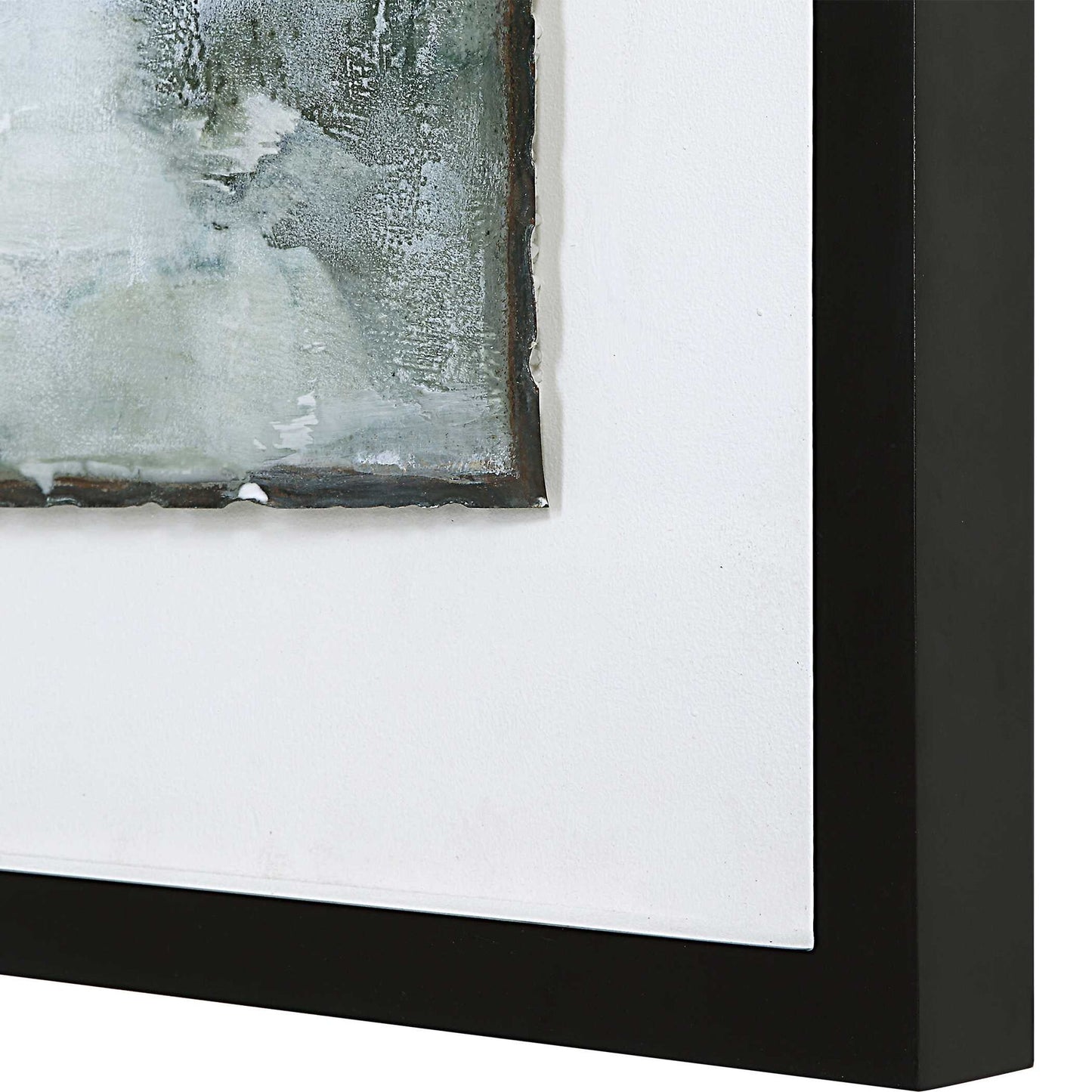 Lakeside Grande - Framed Abstract Print - Pearl Silver