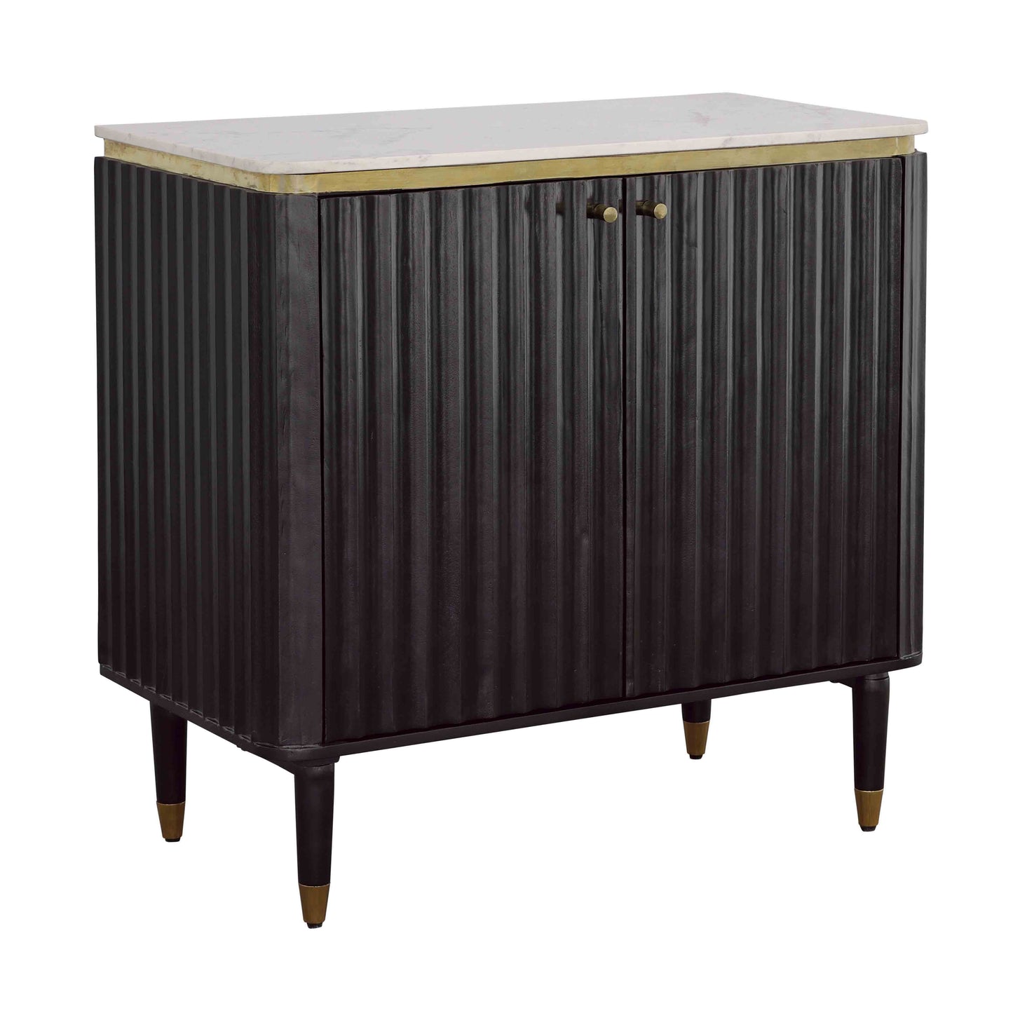 Carlyle - Two Door Bar Cabinet - Black / Gold