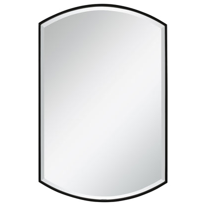 Shield - Shaped Iron Mirror - Black