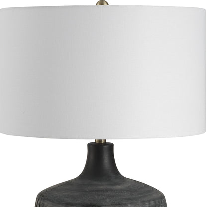 Graphite - Ribbed Table Lamp - Black