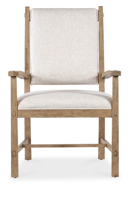 Vineyard Row - Post Back Upholstered Arm Chair (Set of 2) - Beige / Light Brown