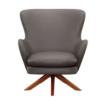 Gideon - Swivel Accent Chair - Gray / Warm Walnut