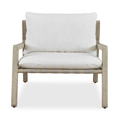 Strapped - Outdoor Lounge Chair - Light Brown / Pearl Silver