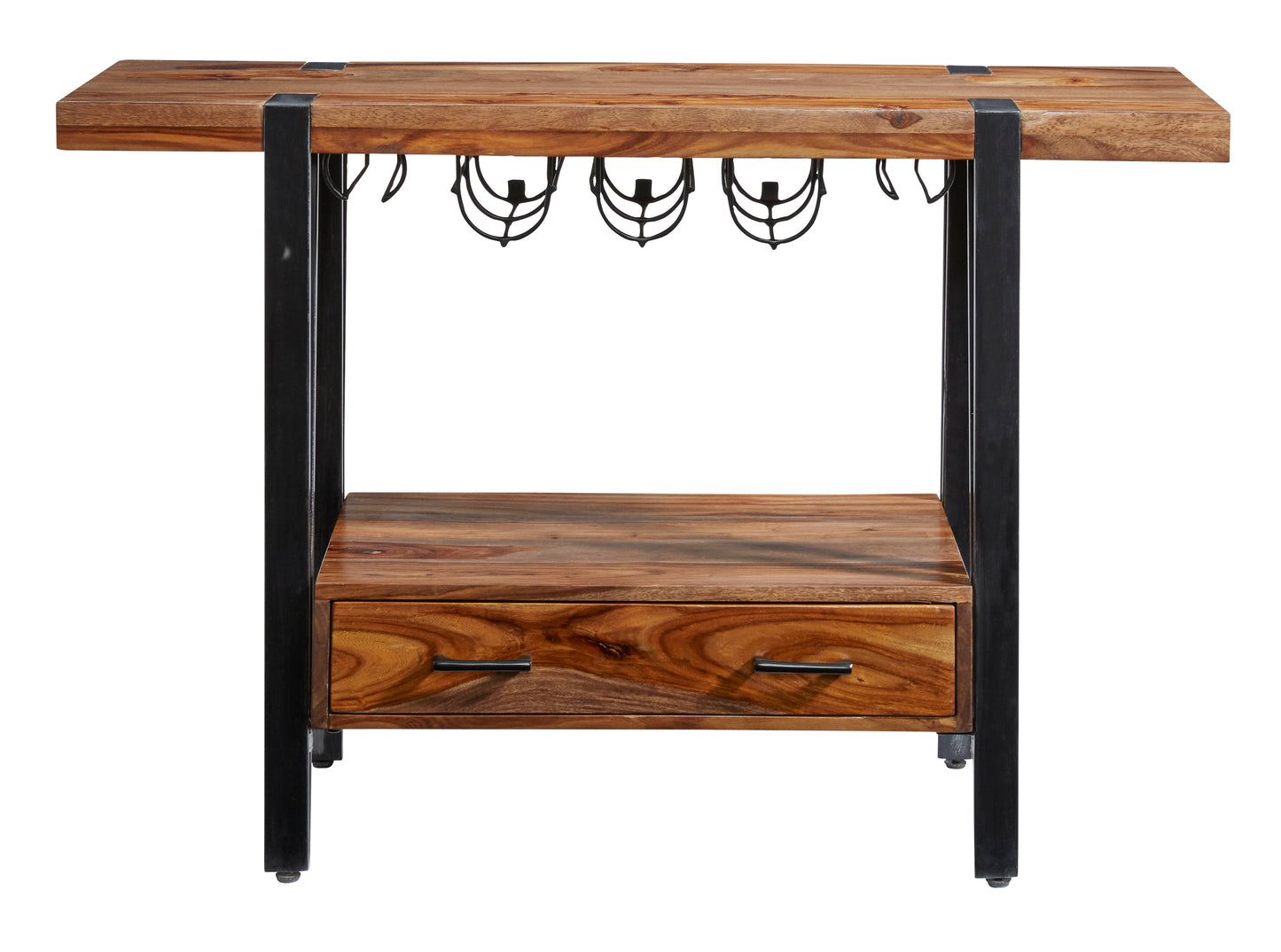 Brownstone - One Drawer Wine Console - Nut Brown