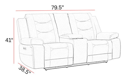 Caldwell - Power Console Loveseat