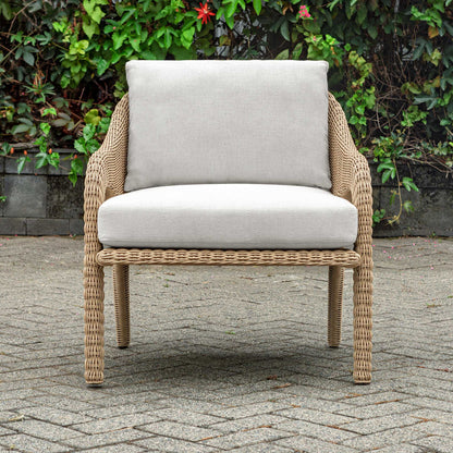 Kavali - Outdoor Wicker Lounge Chair - Woodtone
