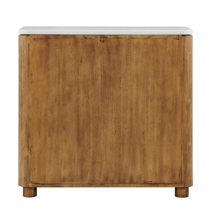 Mebarak - Reeded 2 Door Cabinet - Bronze,White,Woodtone