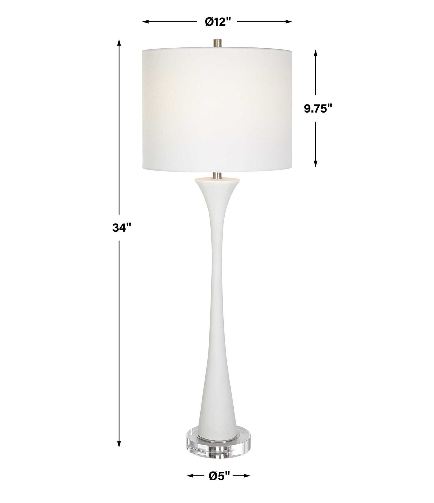 Fountain - Marble Buffet Lamp - White