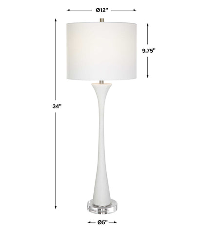 Fountain - Marble Buffet Lamp - White