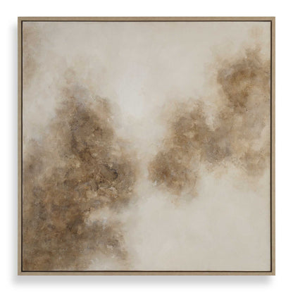 Up In Smoke - Framed Modern Art - Black / Brown / White / Woodtone