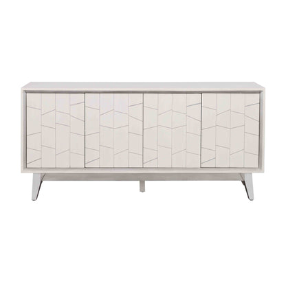 Summit - Four Door Credenza - White / Silver