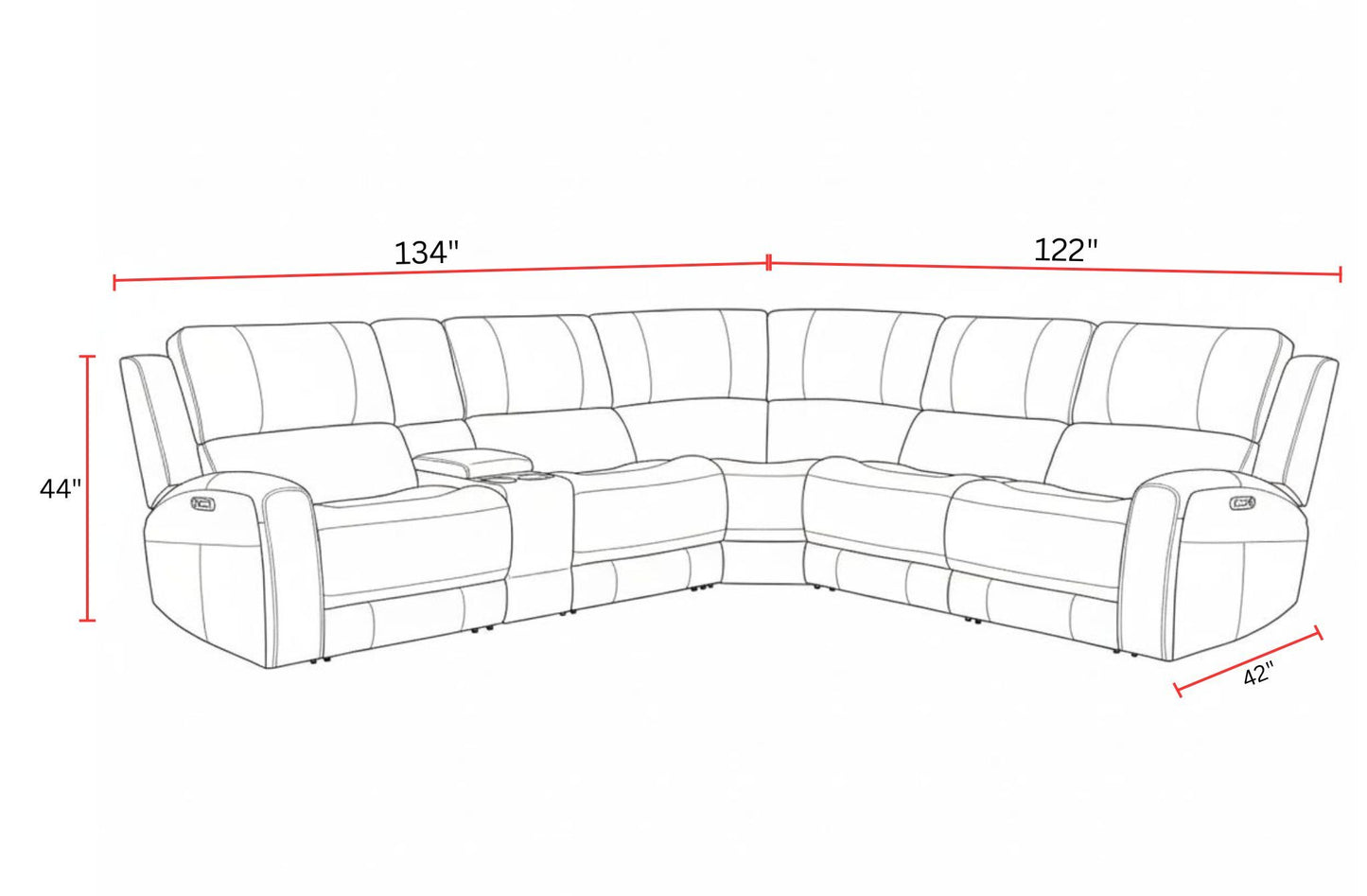 Belmont - Zero Gravity Power Reclining Sectional With Power Adjustable Headrests