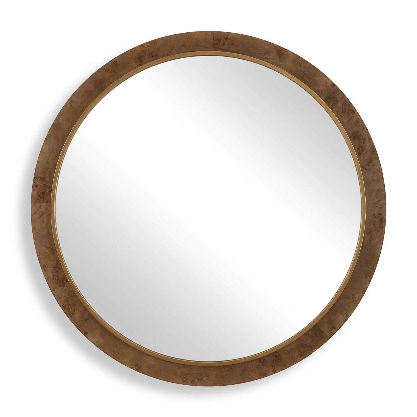Cleveland - Round Burl Wood Mirror - Woodtone