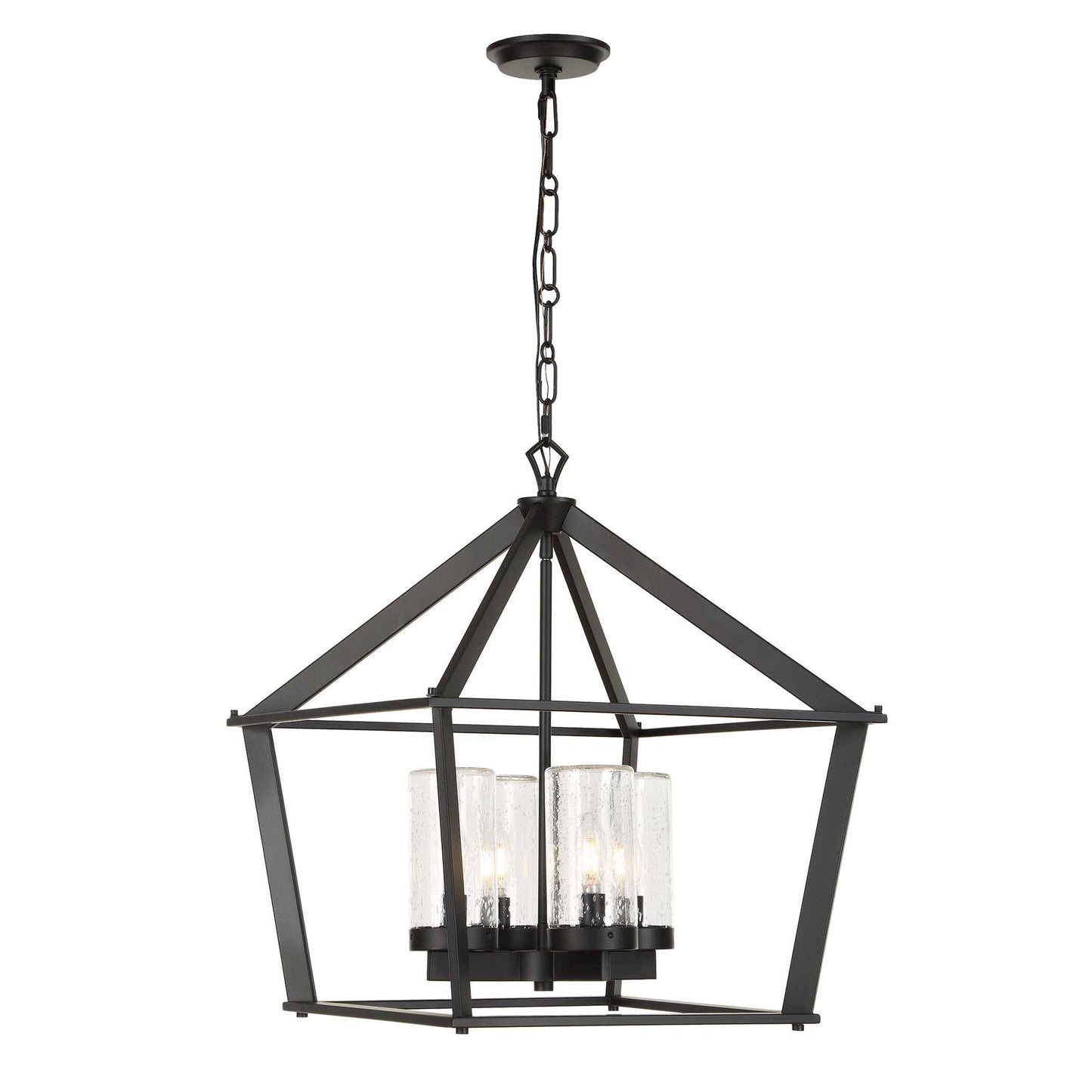 Evanston - 4 Light Indoor-Outdoor Pendant - Black