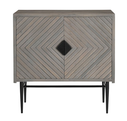 Umbriel - Two Door Cabinet - Gray / Black