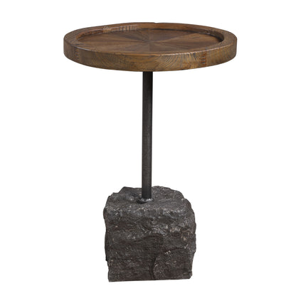 Horton - Rustic Accent Table - Light Brown & Dark Gray