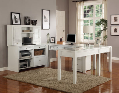 Boca - U Shape Desk With Credenza File And Hutch - Cottage White