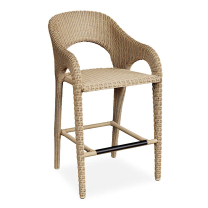 Kavali - Outdoor Wicker Barstool - Woodtone