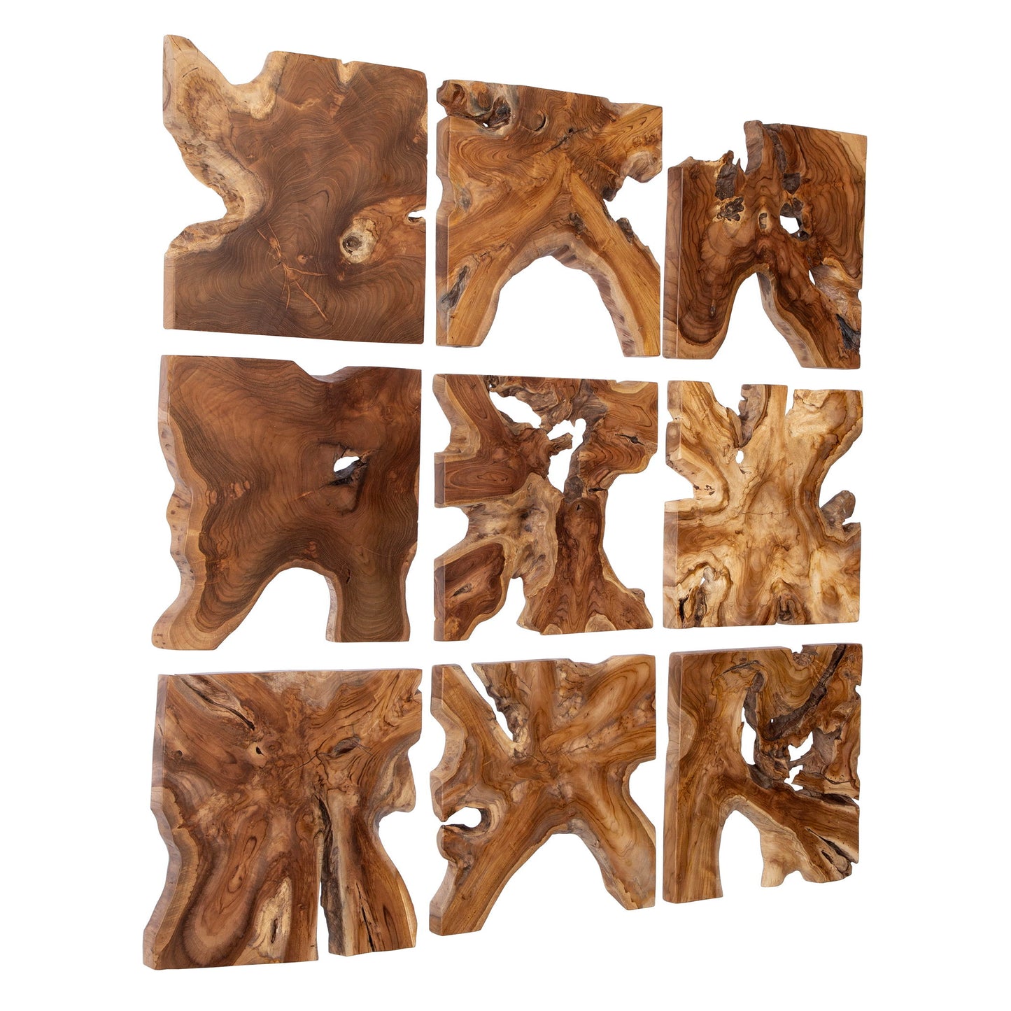 Talia - Wood Wall Decor (Set of 9) - Light Brown