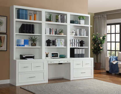 Catalina - Library Desk And Hutch - Cottage White