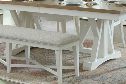 Americana Modern Dining - Trestle Extendable Dining Table - Cotton