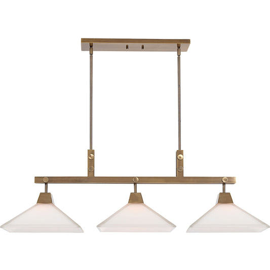 Brookdale - Industrial 3 Light Linear Chandelier - Gold