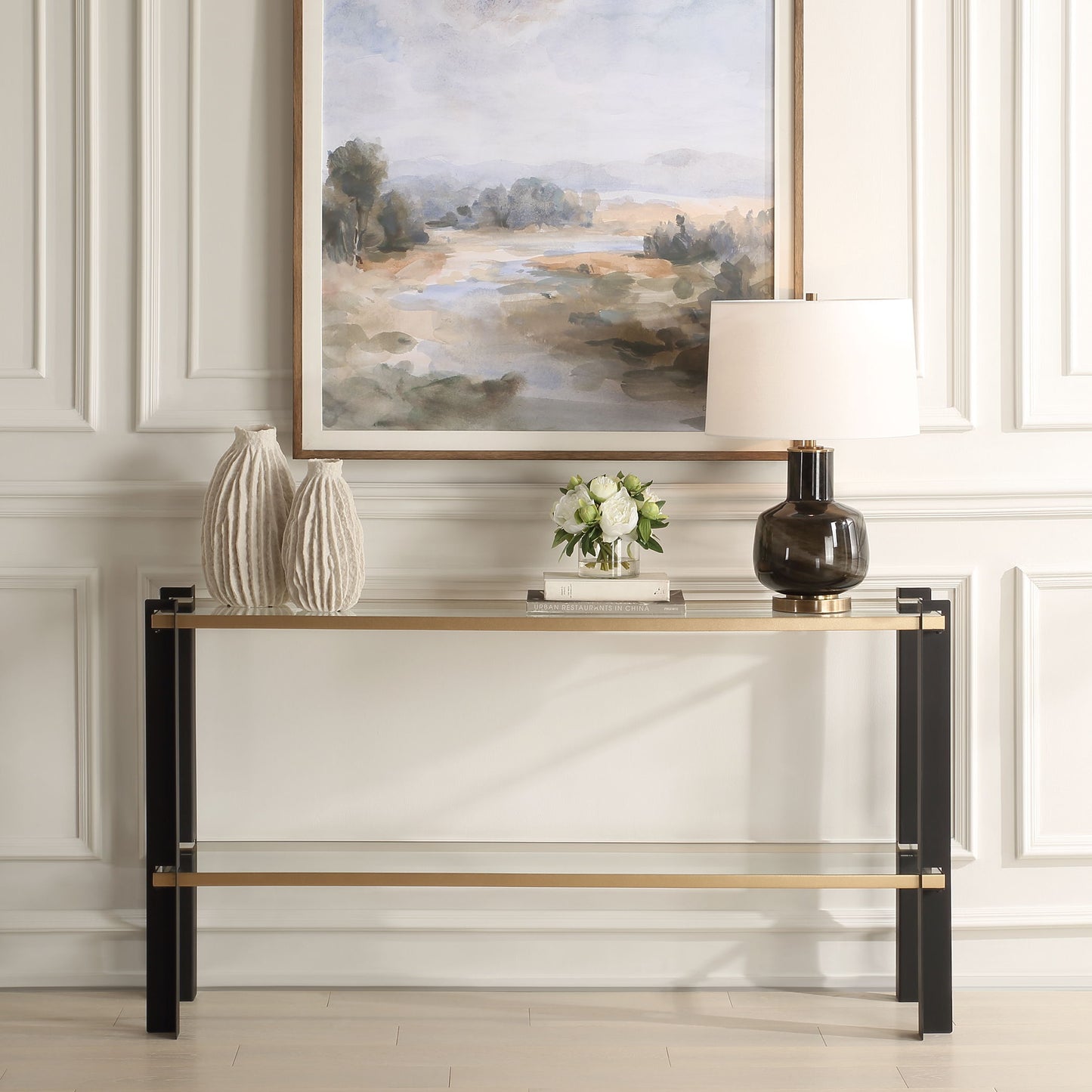 Cunene - Contemporary Console Table - Black