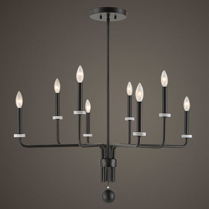 Ebony - Elegance 8 Light Chandelier - Black