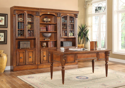 Huntington - Library Desk - Antique Vintage Pecan
