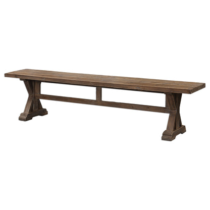 Stratford - Salvaged Wood Bench - Dark Brown