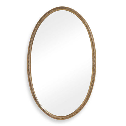 Ellis - Beaded Oval Mirror - Brass