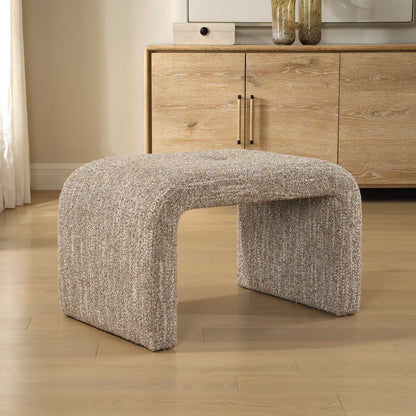 Leora - Upholstered Modern Small Bench - Brown