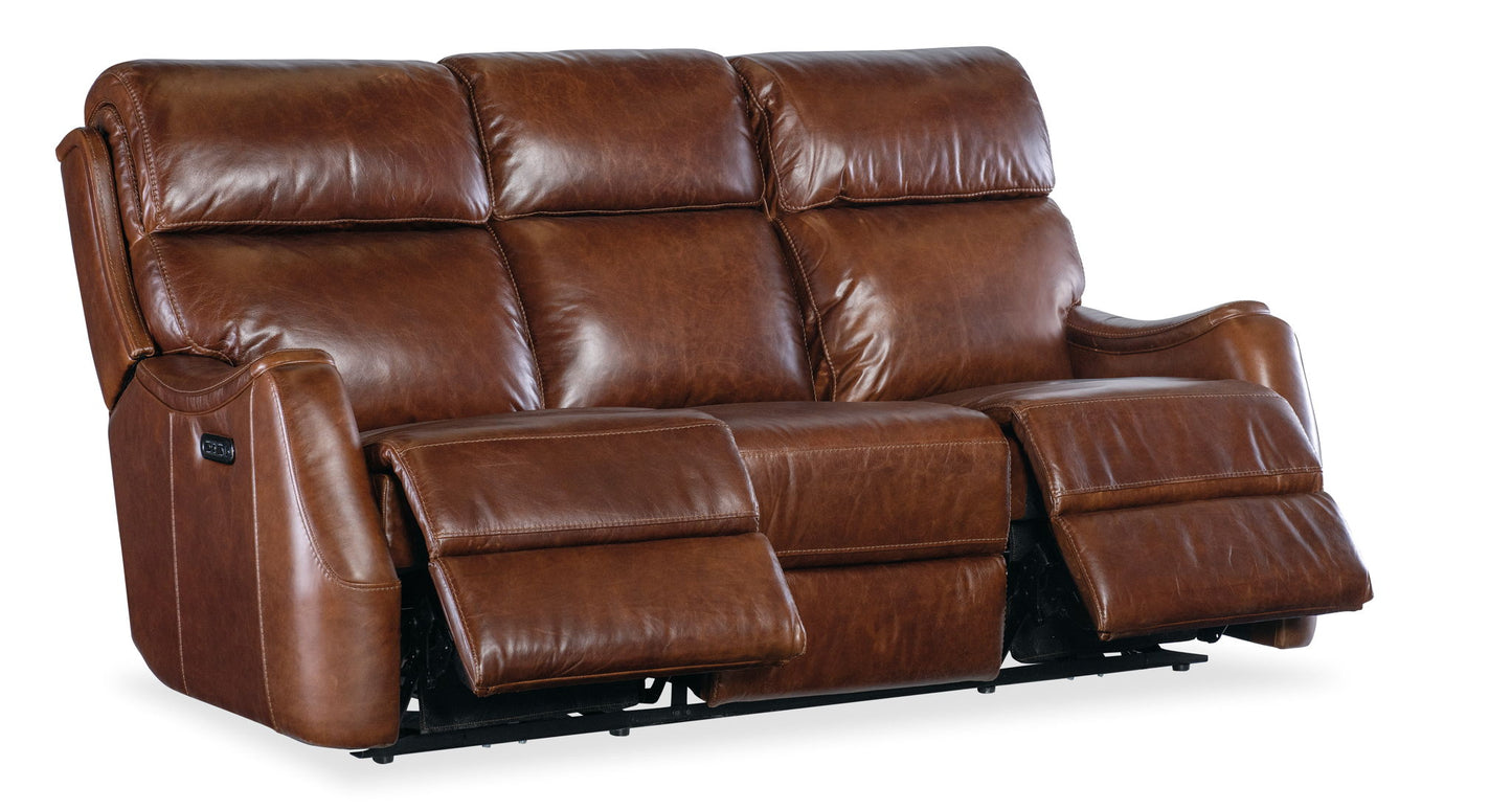 MS - Harlan Zero Gravity Power Sofa With Power Headrest - Dark Brown