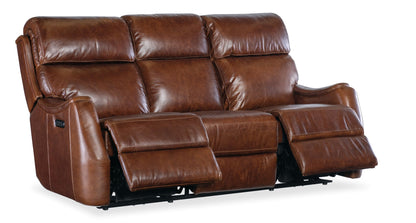 MS - Harlan Zero Gravity Power Sofa With Power Headrest - Dark Brown
