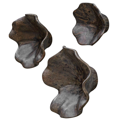 Two Wood - Wall Decor (Set of 3) - Mocha