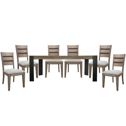 Cedar Fork - Dining Table With 6 Ladderback Chairs - Smoked Arabica