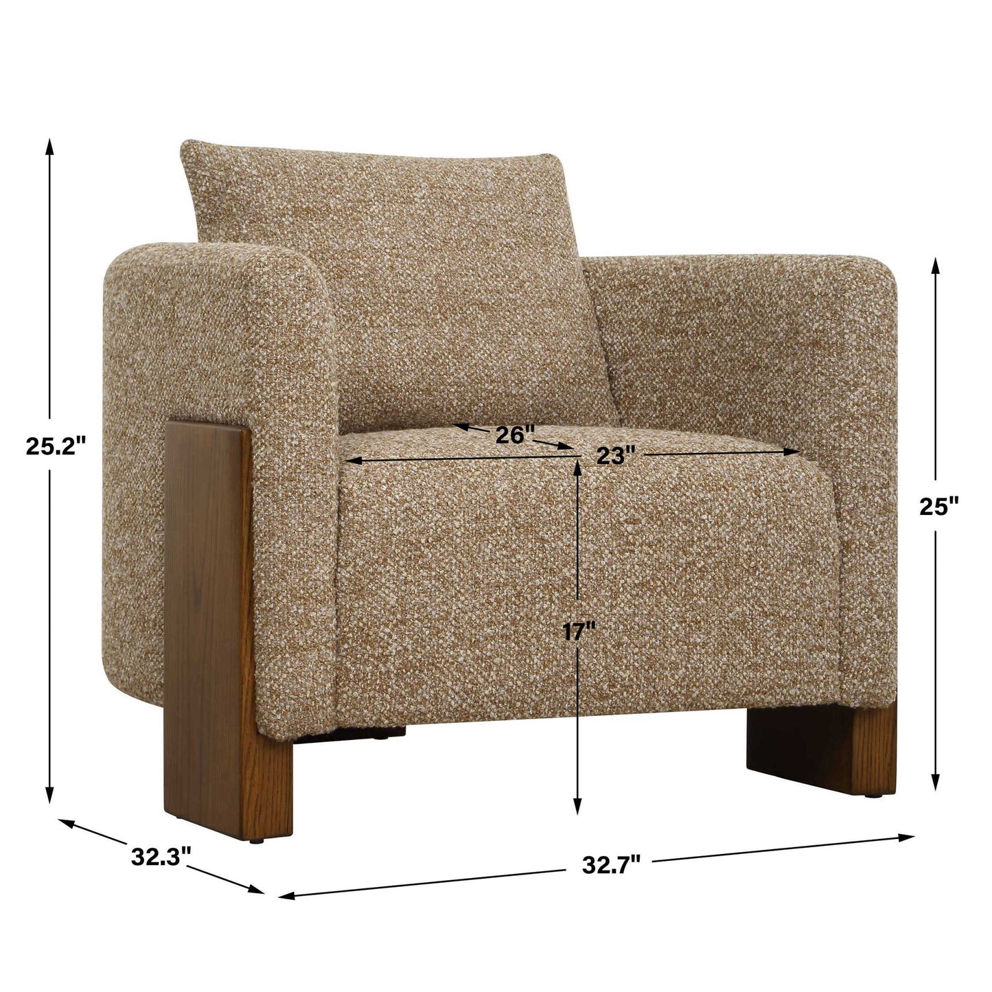 Halligan - Upholstered Accent Chair - Brown