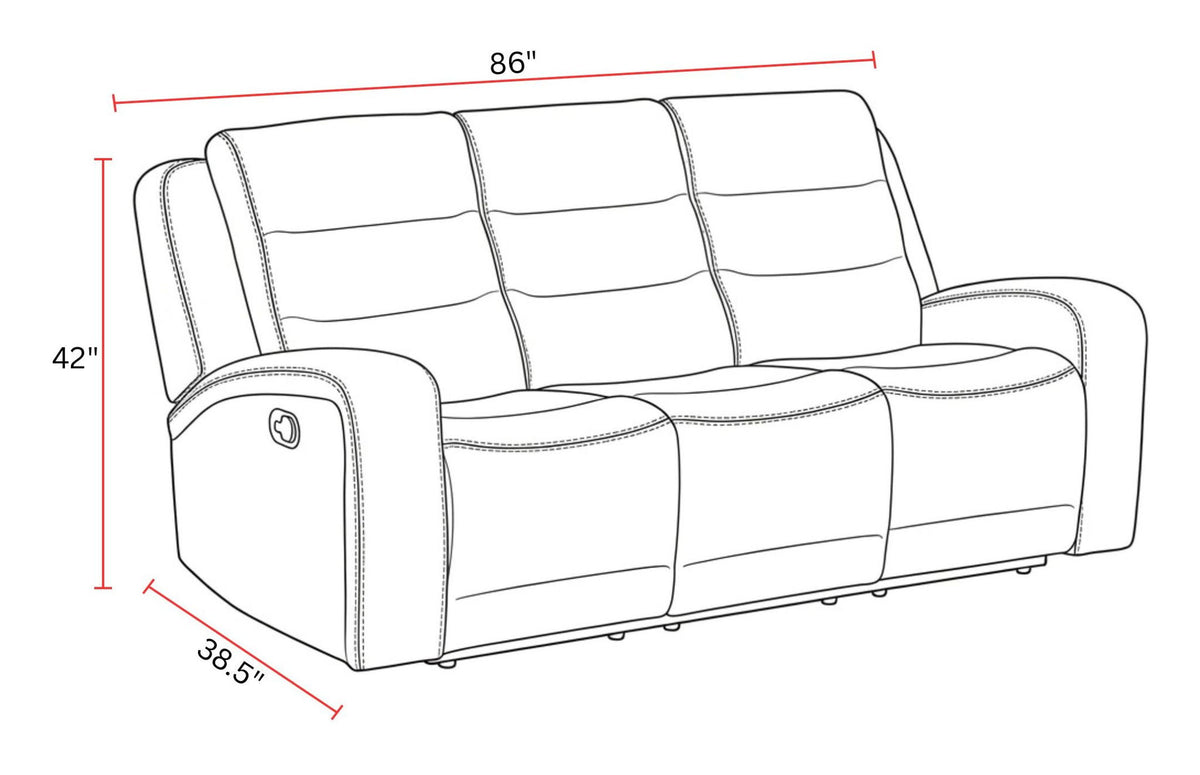 Napa - Manual Triple Recline Sofa - Wrangler Clay