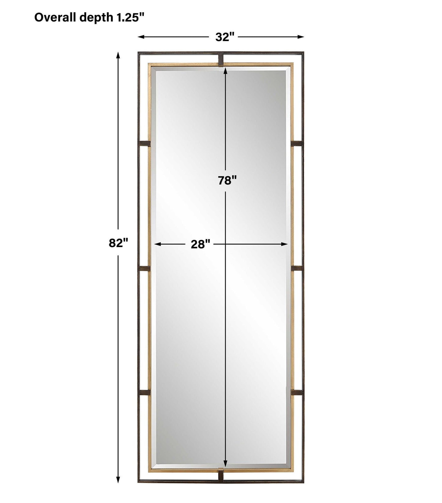 Carrizo - Tall Mirror - Bronze & Gold