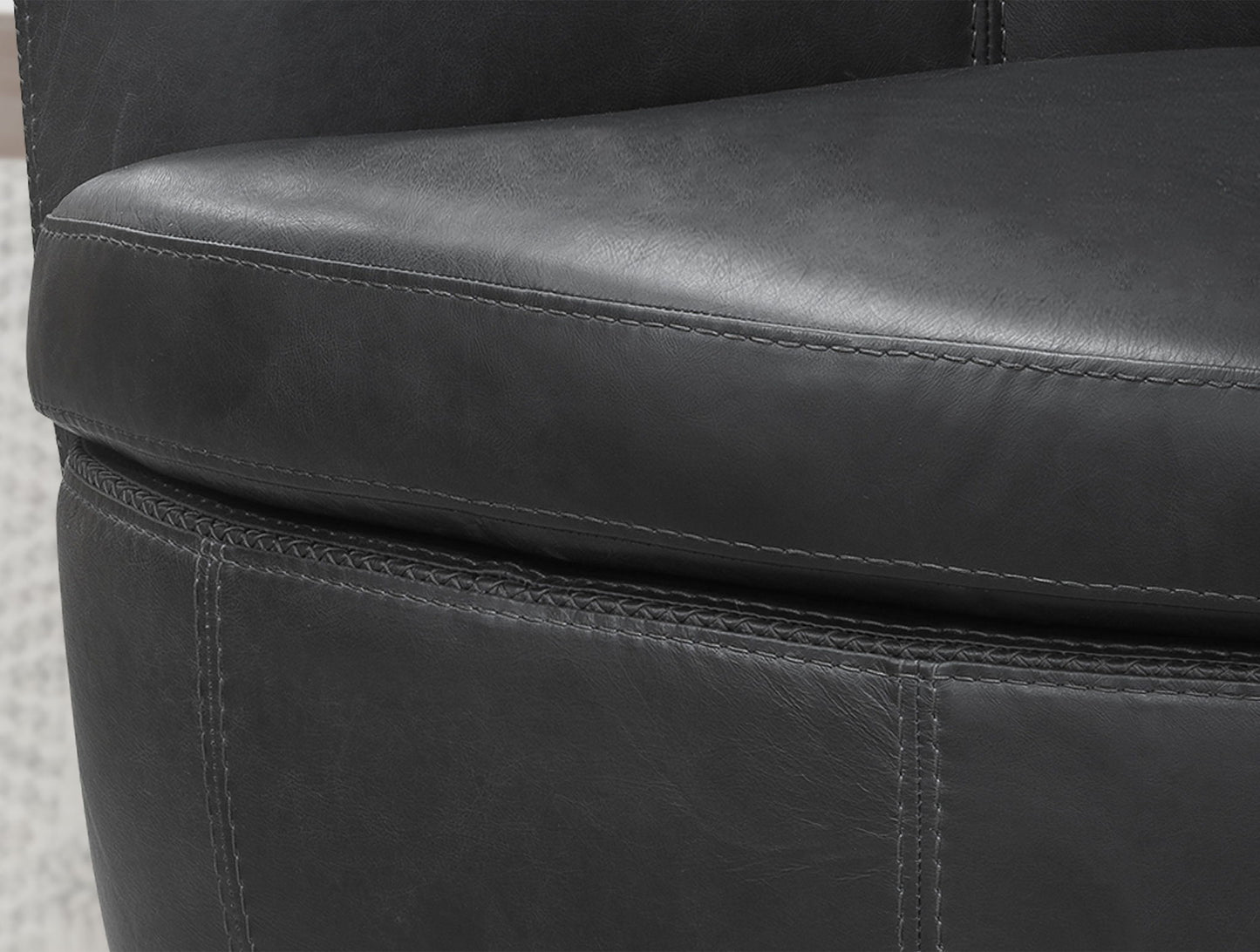 Barolo - 100% Italian Leather Swivel Club Chair (Set of 2)