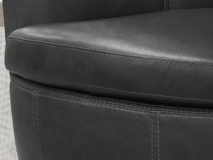 Barolo - 100% Italian Leather Swivel Club Chair (Set of 2)