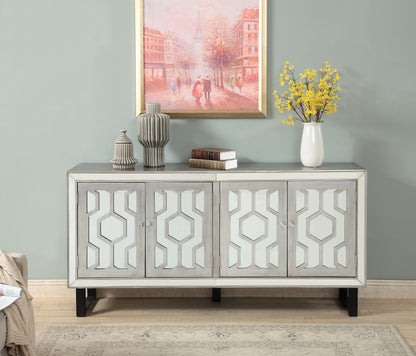 Chandi - Four Door Credenza - Bose Metallic Pewter