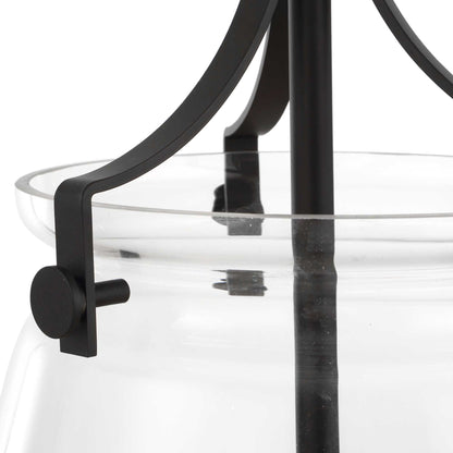 Dewdrop - 1 Light Glass Shade Pendant - Black