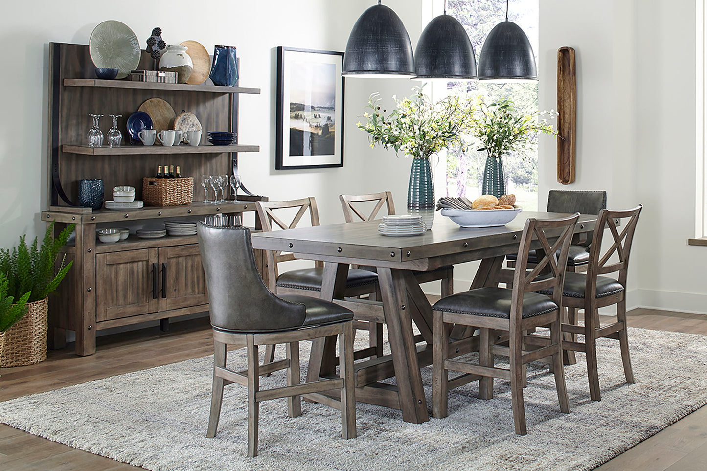 Lodge Dining - Counter Height Extendable Dining Table - Siltstone