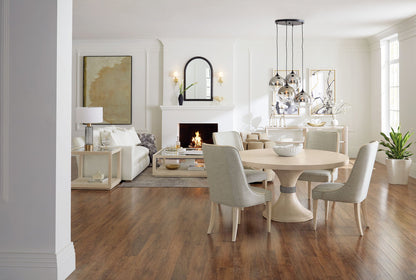 Nouveau Chic - Round Pedestal Dining Table - Light Brown