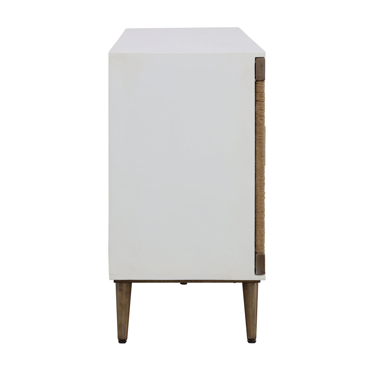 Egret - Four Door Credenza - White / Jute