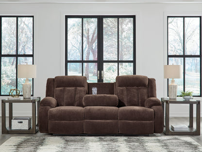 Free Wake - Chocolate - Reclining Power Sofa With Drop Down Table