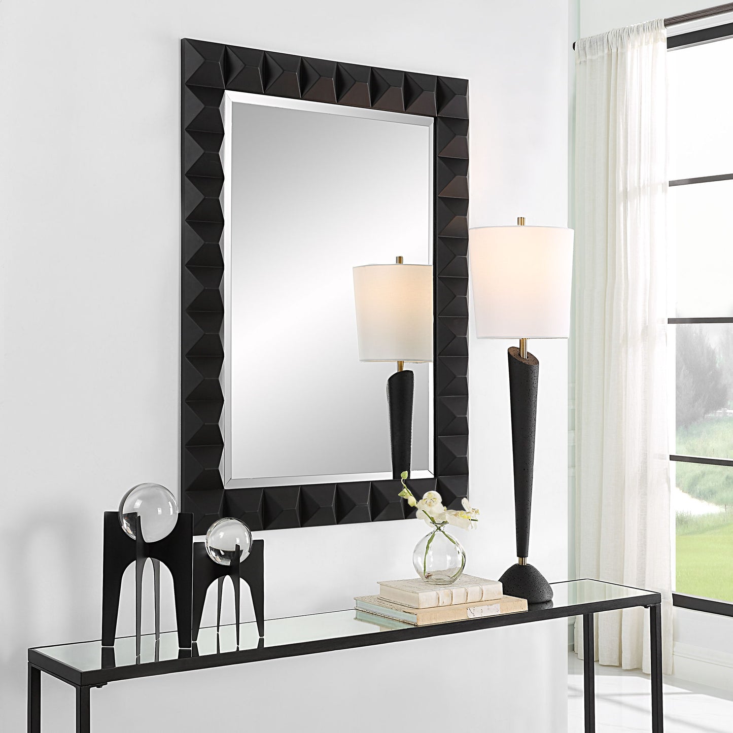 Studded - Mirror - Black