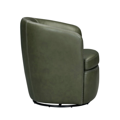 Barolo - 100% Italian Leather Swivel Club Chair (Set of 2)
