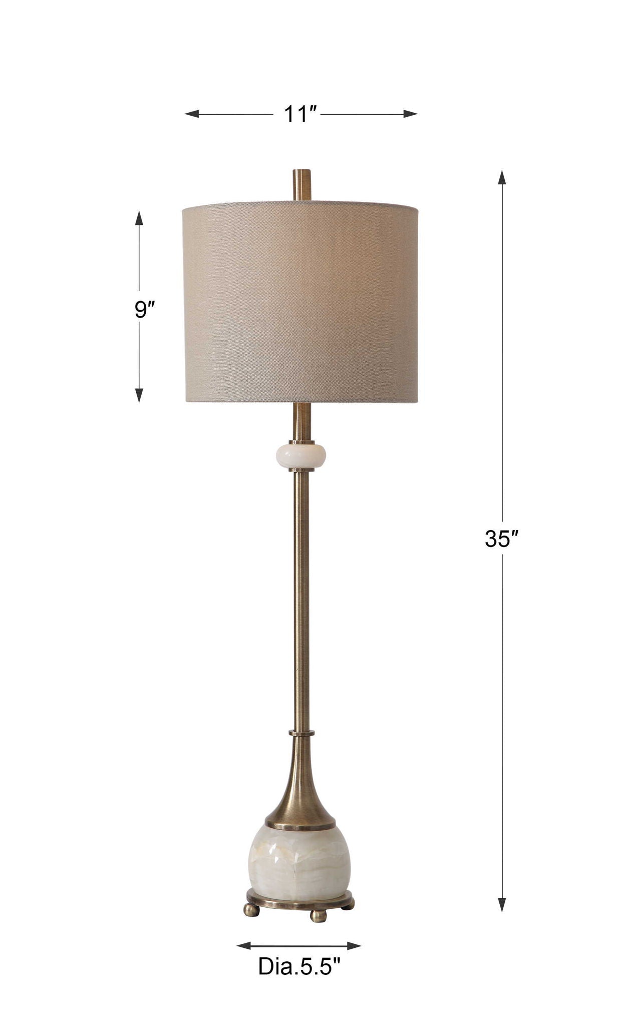 Natania - Plated Buffet Lamp - Brass